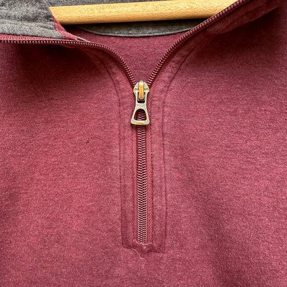 Polo Ralph Lauren XLT Burgundy Quarter Zip Pullover Cotton Blend - Picture 5 of 6